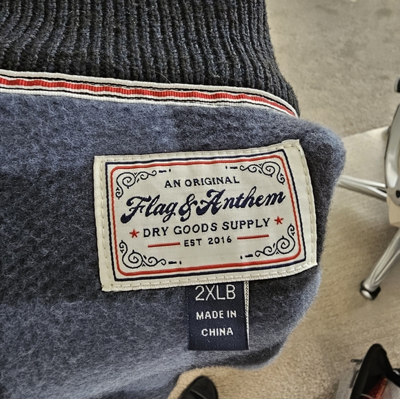 RHINELAND FULL-ZIP FLEECE-LINED SWEATER BIG & TALL - DARK NAVY HEATHER / 2XLB - Picture 2 of 6